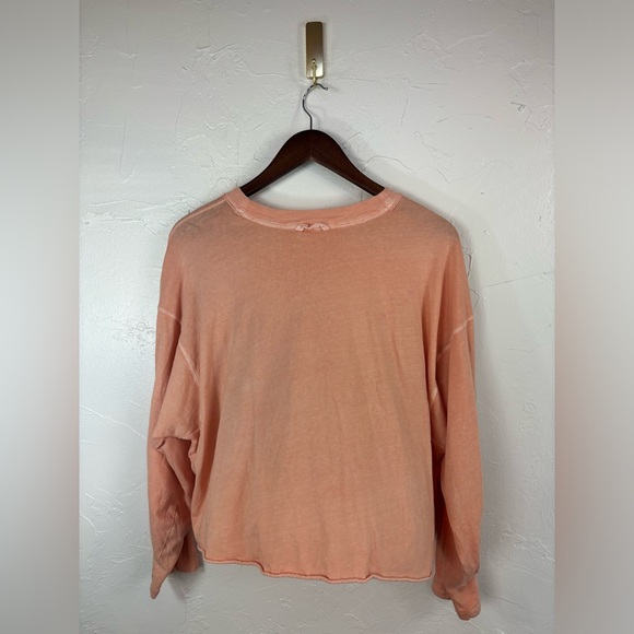 FREE PEOPLE MOVEMENT Orange Cropped Top Long Sleeve Shirt Inspire Tee Crew Neck‎ - Picture 12 of 16